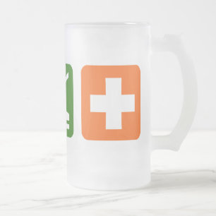 Eat Sleep Medical Frosted Glass Beer Mug
