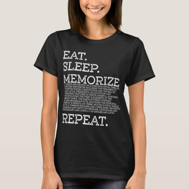 Eat Sleep Memorise Repeat Memory Master T-Shirt (Front)