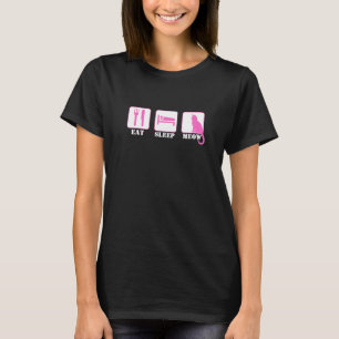 Eat Sleep Meow - Cat Pink T-Shirt