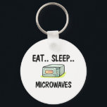 Eat Sleep MICROWAVES Key Ring<br><div class="desc">Use the search tool at my store for other Microwaves merchandise. Eat Sleep MICROWAVES products avaiable on tshirts, sweatshirts, kids shirts, infant onsies, stickers, magnets, and much more Microwaves clothing fully customisable to your specifcations. If you like what you see, please link to my store (www.zazzle.com/foodshirts) or email a friend....</div>