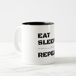 Eat Sleep Morse Code Repeat Two-Tone Coffee Mug