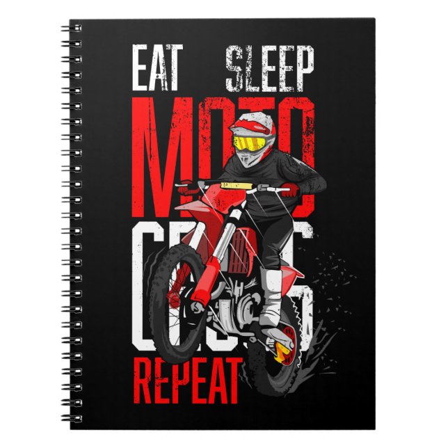 Eat Sleep Motocross Repeat Funny Gift for Motorcyc Notebook (Front)