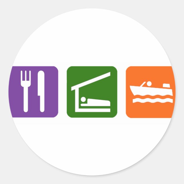 Eat Sleep Motor Boating Classic Round Sticker (Front)