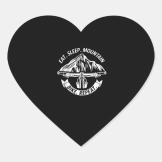 eat sleep mountain bike funny mtb biking heart sticker