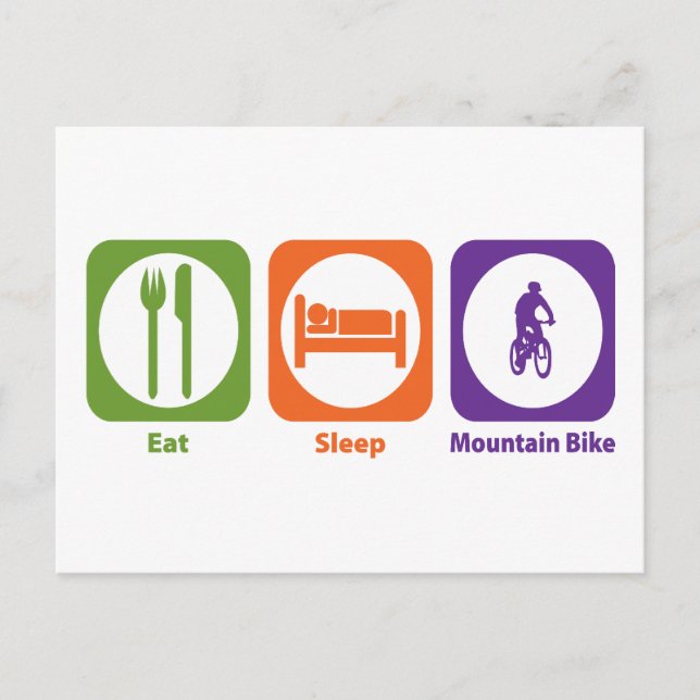 Eat Sleep Mountain Bike Postcard (Front)