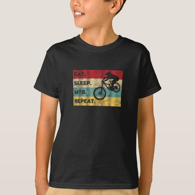 Eat Sleep MTB (Mountain Biking) Repeat T-Shirt (Front)