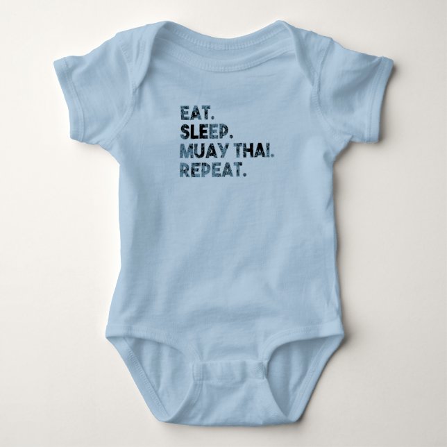 Eat Sleep Muay Thai Repeat Baby Bodysuit (Front)