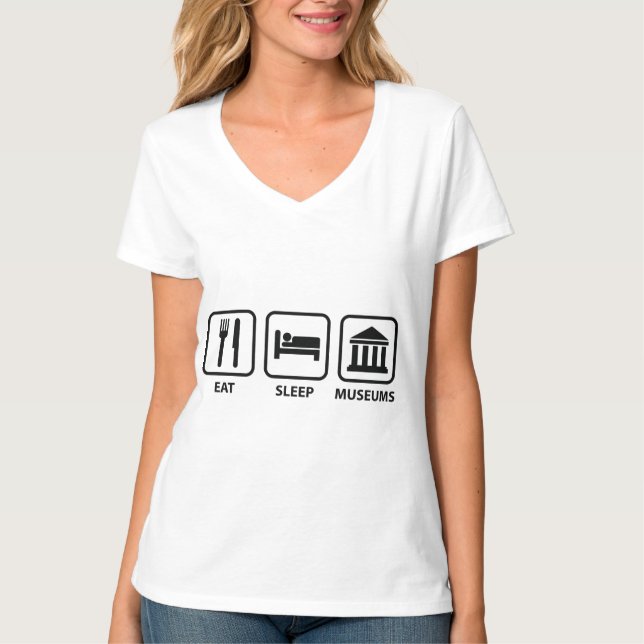 Eat Sleep Museums T-Shirt (Front)