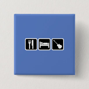 Eat, sleep, music 15 cm square badge