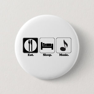 eat sleep music 6 cm round badge