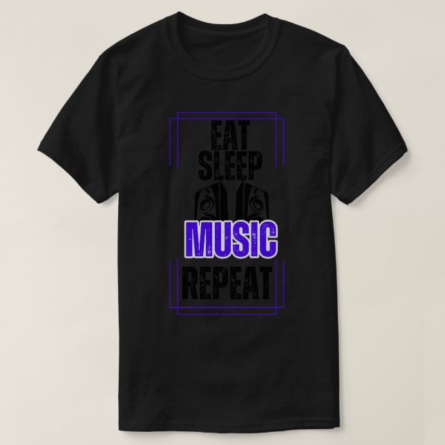Eat Sleep Music Repeat T-Shirt (Design Front)