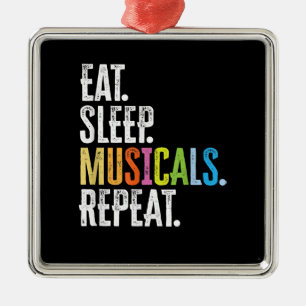 Eat Sleep Musicals Repeat Actor Actress Singer Metal Tree Decoration