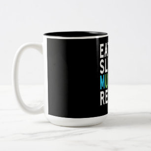 Eat Sleep Musicals Repeat, Broadway Acting Gifts Two-Tone Coffee Mug