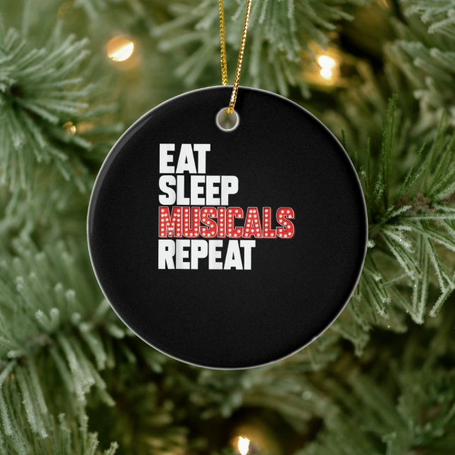 Eat Sleep Musicals Repeat Ceramic Tree Decoration (Tree)