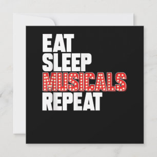 Eat Sleep Musicals Repeat Holiday Card