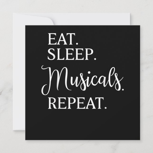 Eat Sleep Musicals Repeat Holiday Card (Front)