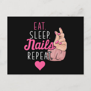 Eat Sleep Nails Nail Technician Manicurist Gift Postcard