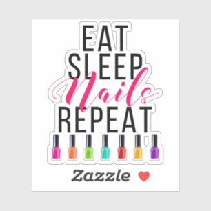 Eat Sleep Nails Repeat Bright Rainbow Nail Polish