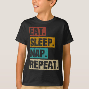 Eat Sleep Nap Repeat - Retro Vintage Napping T-Shirt