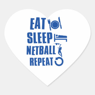 Eat sleep Netball Heart Sticker