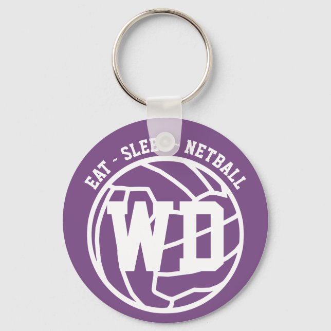 Eat Sleep Netball Player Position Key Ring (Front)