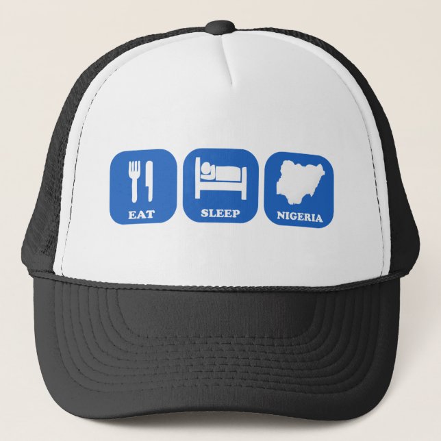 Eat Sleep Nigeria Trucker Hat (Front)