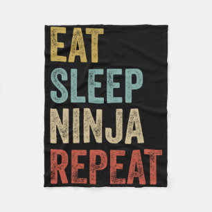 Eat Sleep Ninja Repeat Funny Karate Outfit Ninja 1 Fleece Blanket