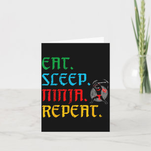 Eat Sleep Ninja Repeat Funny Martial Arts Fan Kids Card