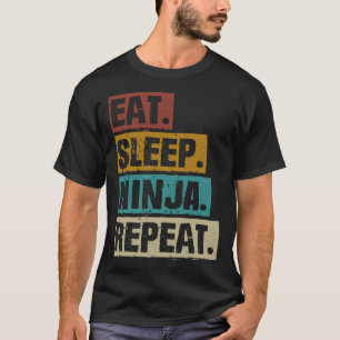 Eat Sleep Ninja Repeat Vintage Karate Martial T-Shirt