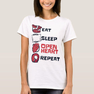 Eat Sleep Open Heart Repeat Catheter Open Heart Su T-Shirt
