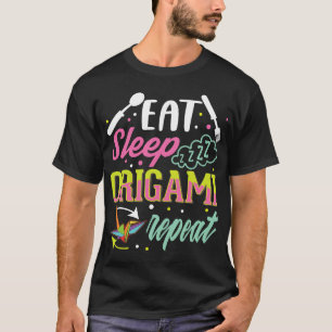 Eat Sleep Origami Repeat Paper Crane Origami Maste T-Shirt
