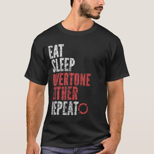 Eat Sleep Overtone zither Repeat T-Shirt (Front)