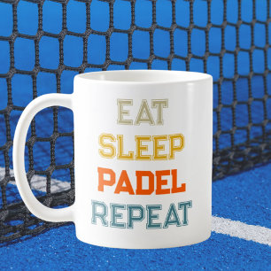 eat sleep padel repeat padel player retro coffee mug