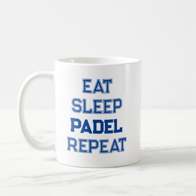 eat sleep padel repeat padel player simple coffee mug (Left)