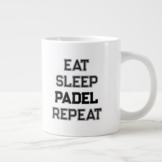 eat sleep padel repeat padel player simple large coffee mug (Right)