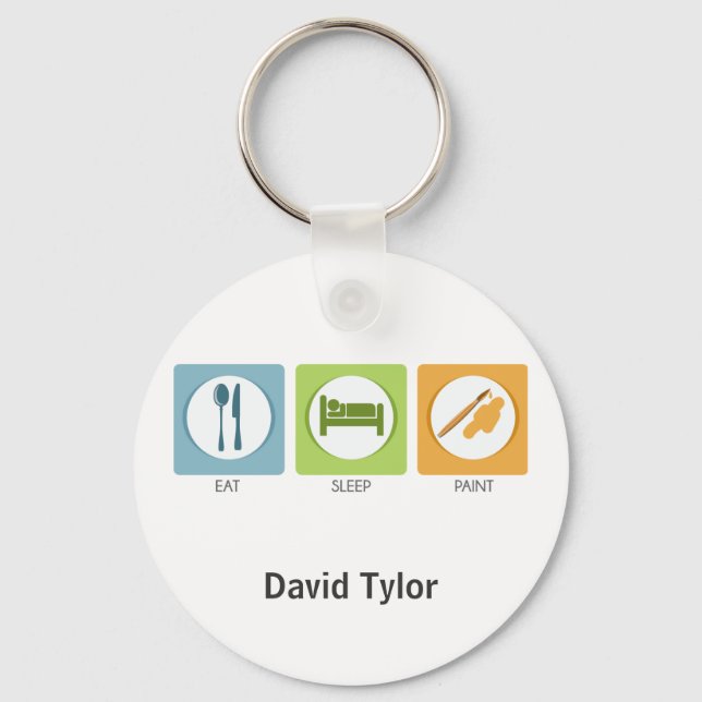 Eat Sleep Paint Key Ring (Front)