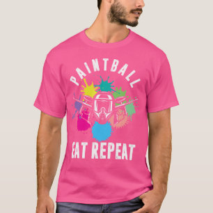 Eat Sleep Paintball Airsoft Repeat Player Shooting T-Shirt