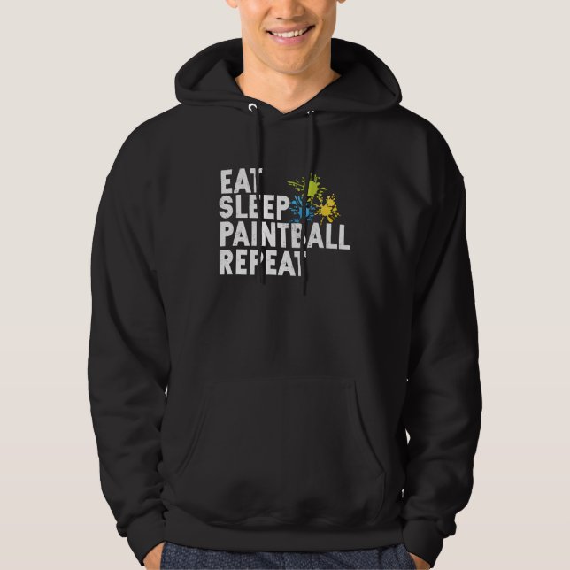 Eat Sleep Paintball Painter Soft Airsoft Player ai Hoodie (Front)
