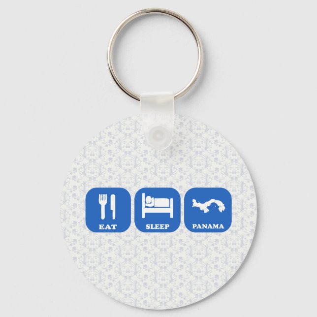 Eat Sleep Panama Key Ring (Front)