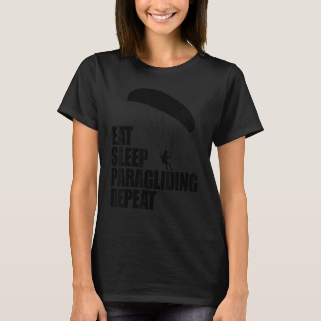 Eat Sleep Paragliding Repeat   Men Paraglider Adve T-Shirt (Front)