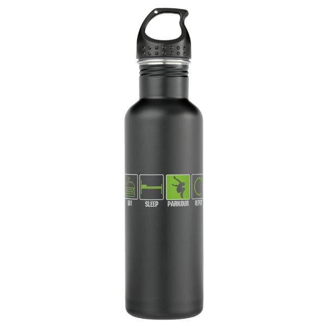 eat sleep parkour 710 ml water bottle (Front)