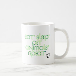Eat. Sleep. Pet Animals. Repeat. – Funny Animal Lo Coffee Mug