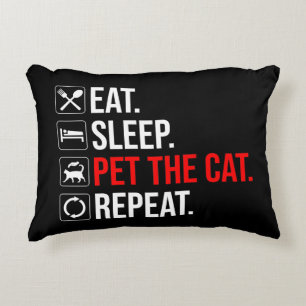 Eat. Sleep. Pet The Cat. Repeat Decorative Cushion