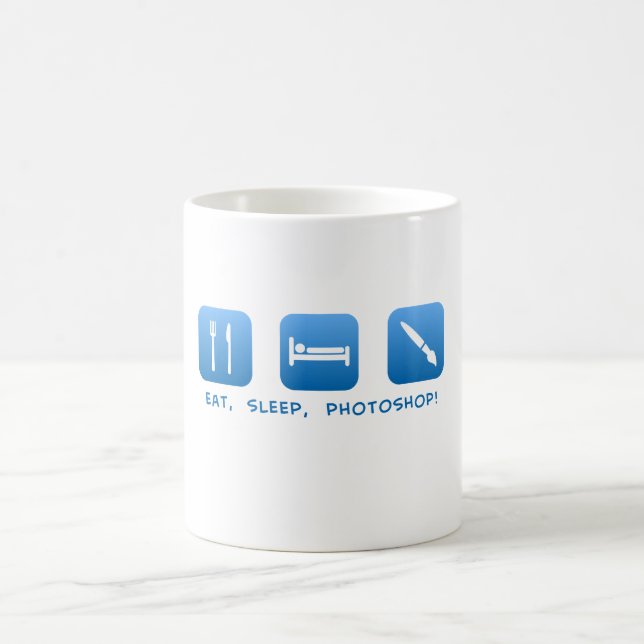 Eat, Sleep, Photoshop Coffee Mug (Center)