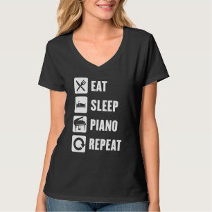 Eat Sleep Piano Repeat Success Play Music Keyboard T-Shirt