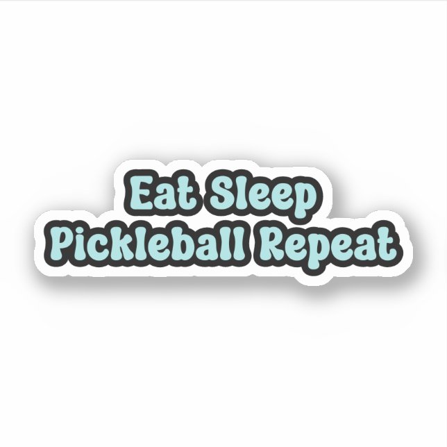 Eat Sleep Pickleball Repeat Blue Retro Text (Front)