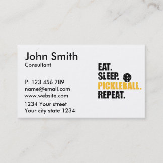 Eat sleep pickleball repeat business card