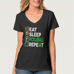 Eat Sleep Pickleball Repeat Christmas Pajama Men T-Shirt