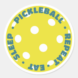 EAT, SLEEP, PICKLEBALL, REPEAT CLASSIC ROUND STICKER