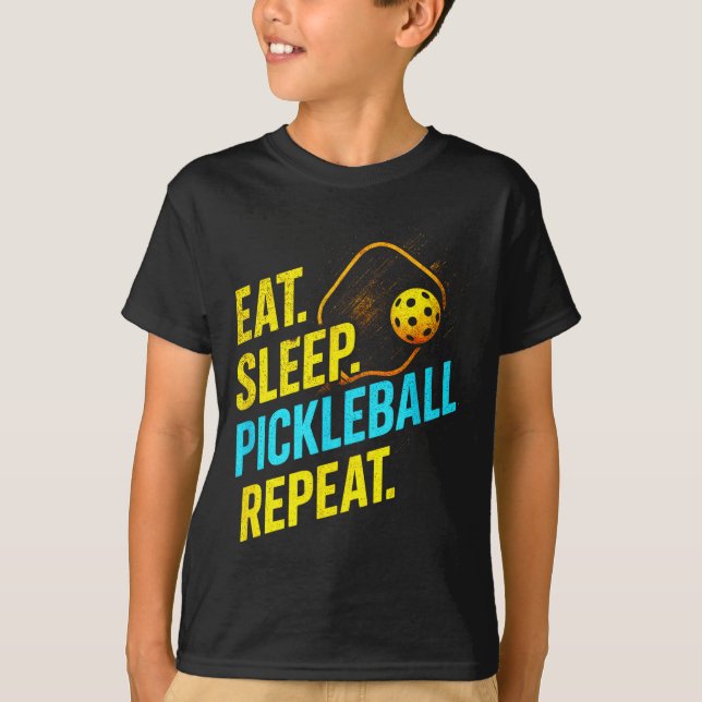 Eat sleep pickleball repeat - funny player fans  T-Shirt (Front)